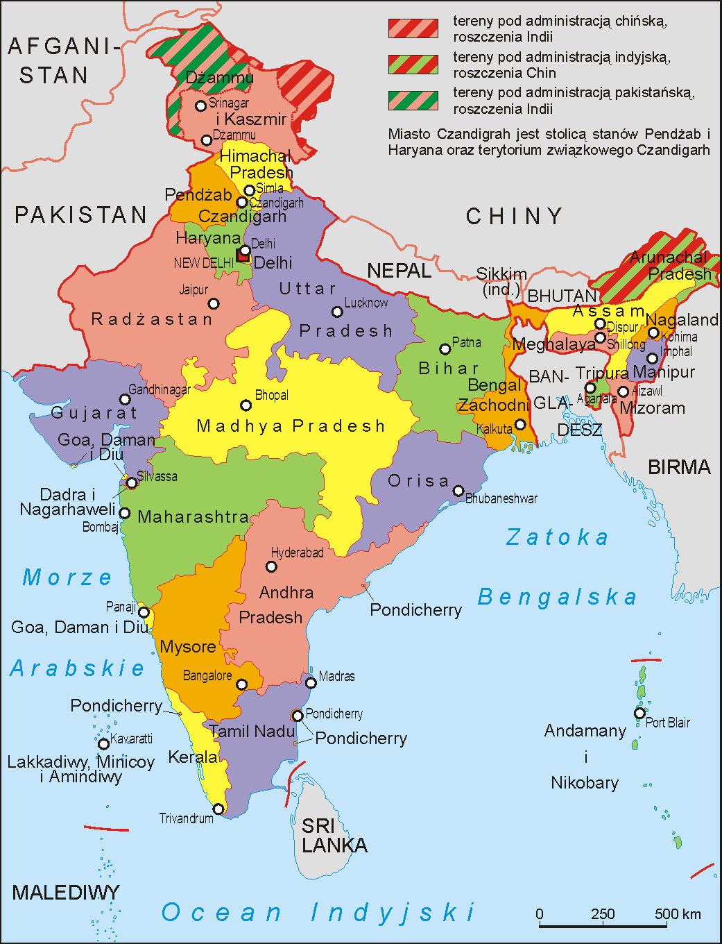 Printable Map Of India