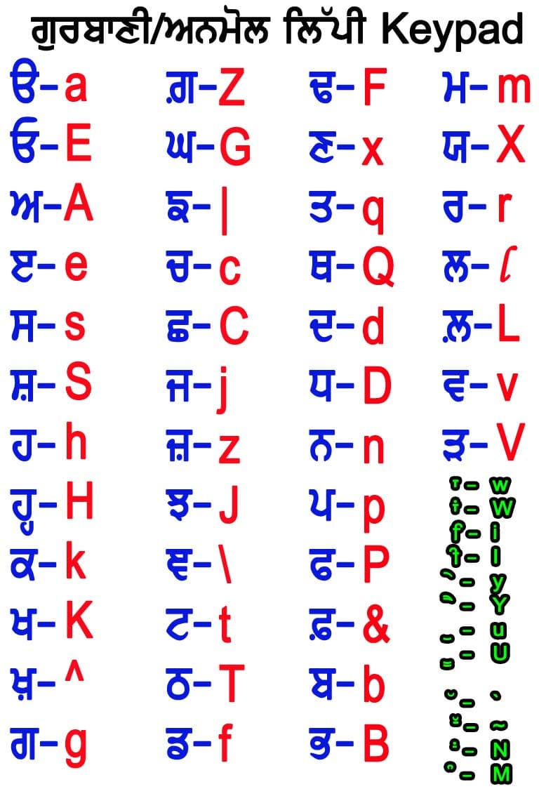 Punjabi Alphabet Flash Cards Printable Aulaiestpdm Blog