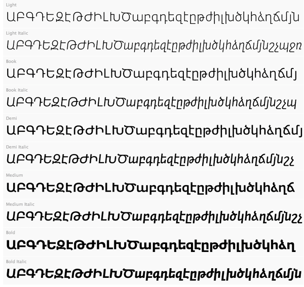 Armenian Font Format