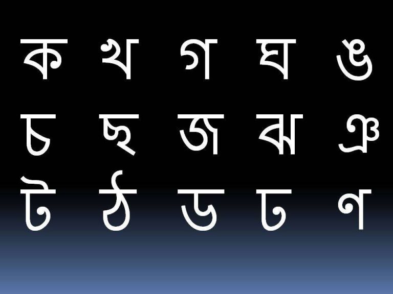 Bengali alphabet fill in the gaps