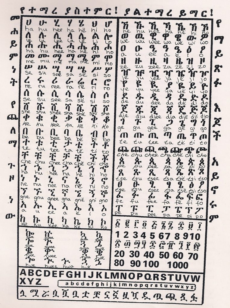 Top 10 Ethiopian Amharic Language Chart Oppidan Library