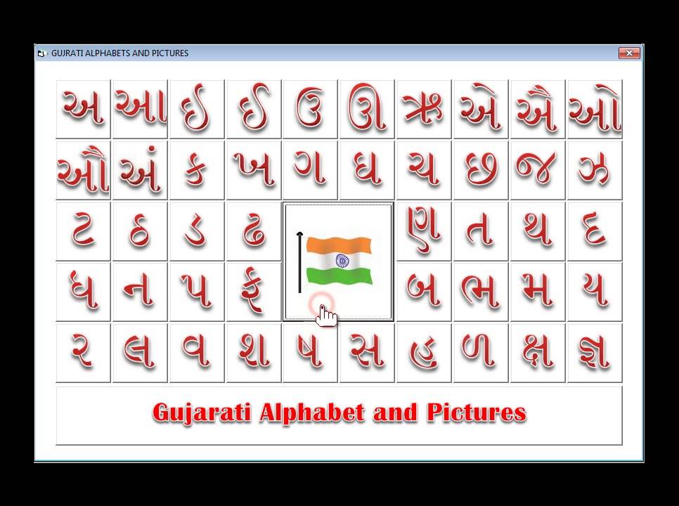 Gujarati Alphabet Format