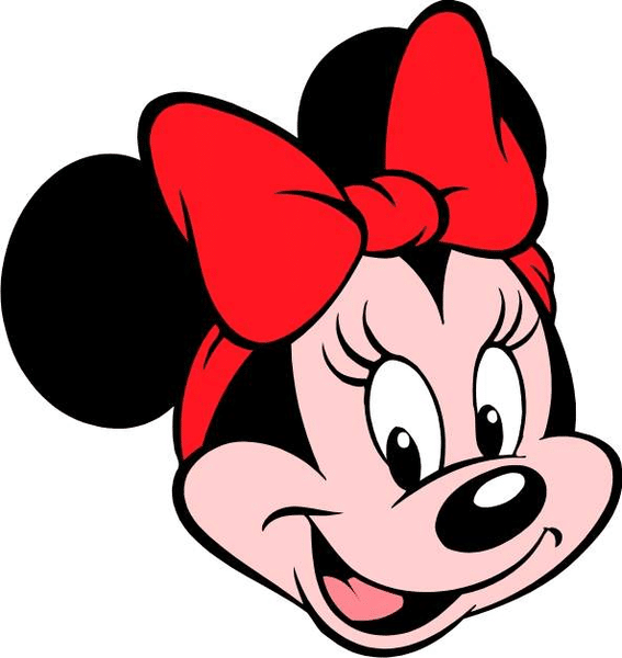 Minnie Mouse Face Black and white