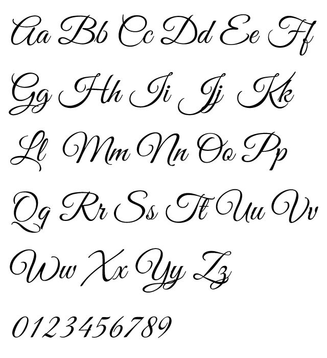 Printable Calligraphy Alphabet