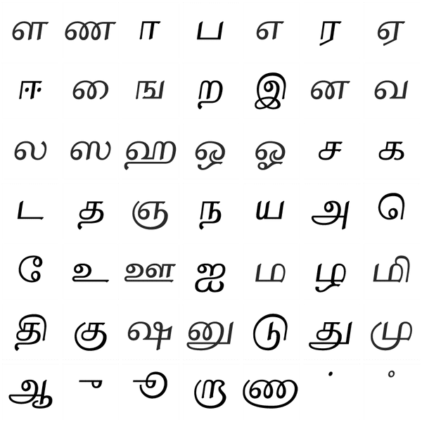 Tamil Letters Format - Oppidan Library