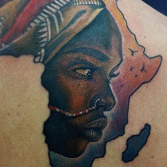 Africa Map Tattoo