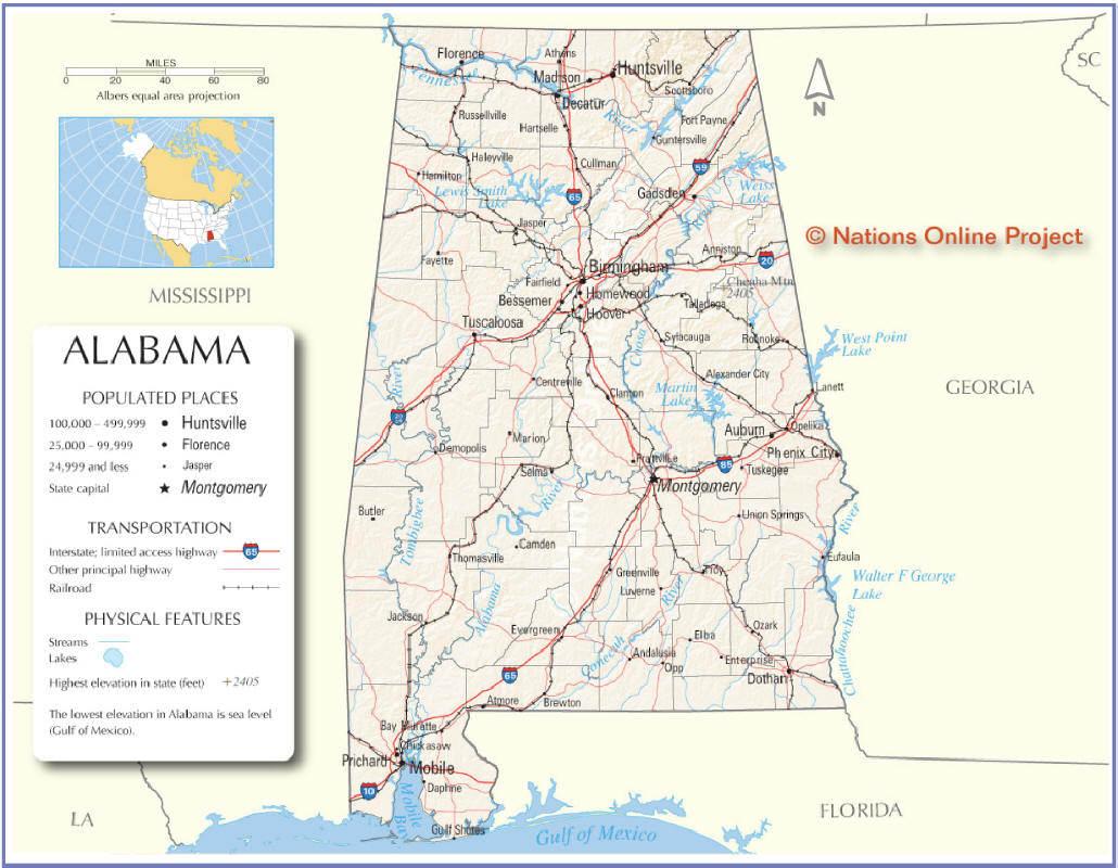 Alabama Map Cities