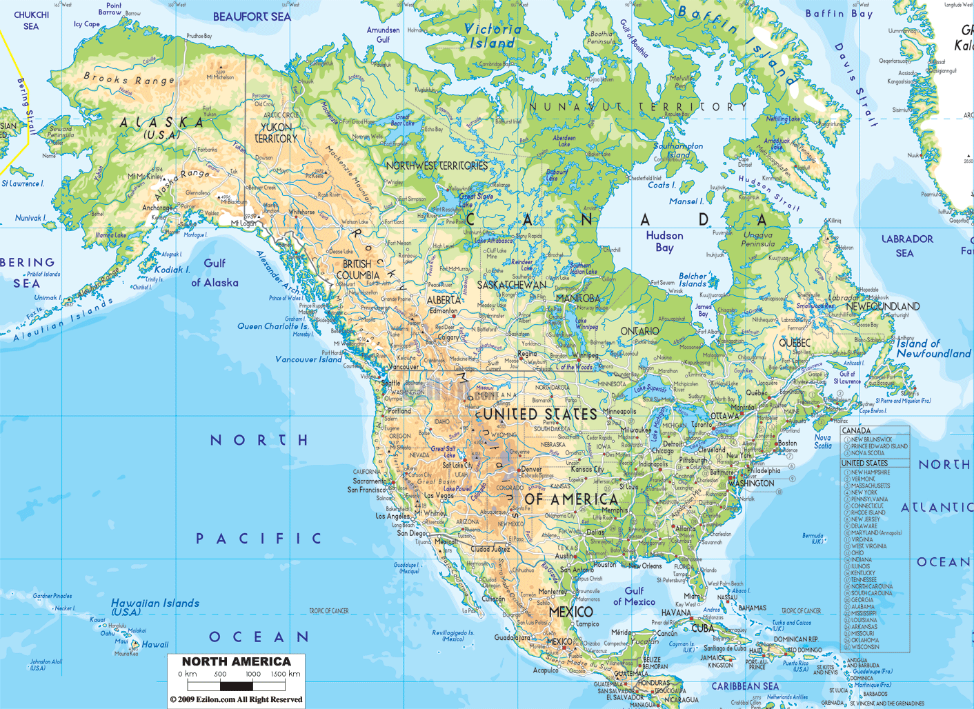 America Map North