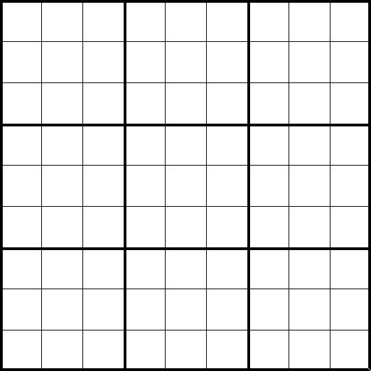 Blank Sudoku Printable