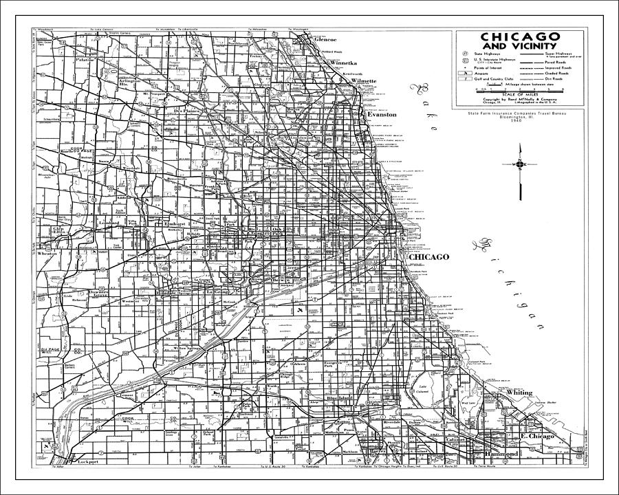 Chicago Street Map Poster