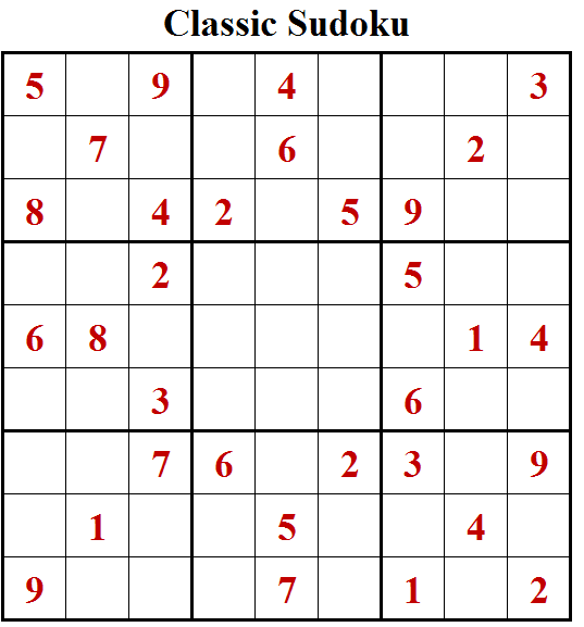 Classic Sudoku Free