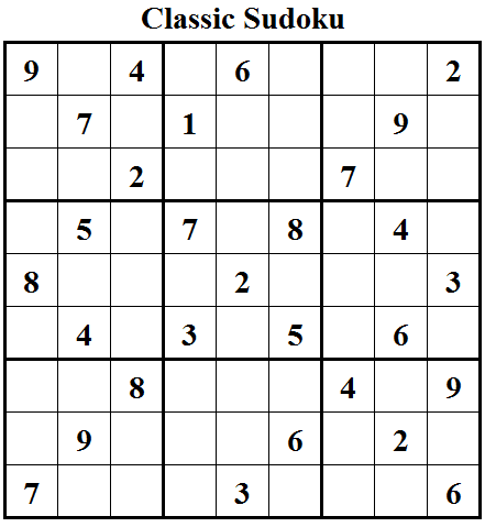 Classic Sudoku Puzzle