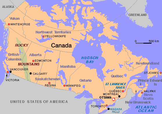 Country Map Canada