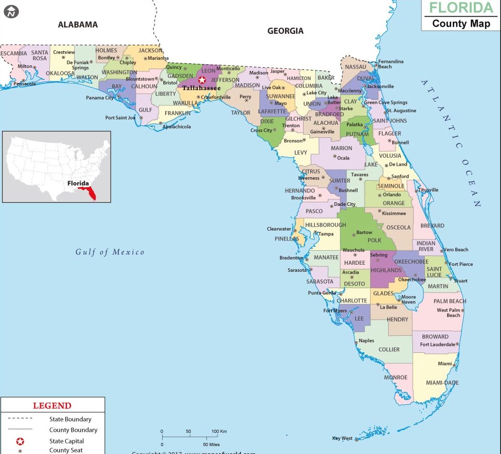 County Map Florida