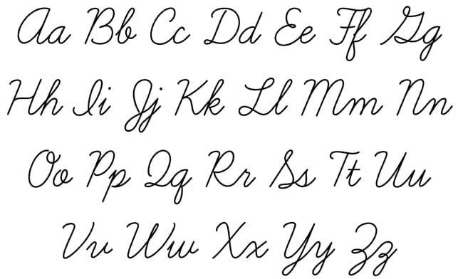 Cursive Writing Alphabet