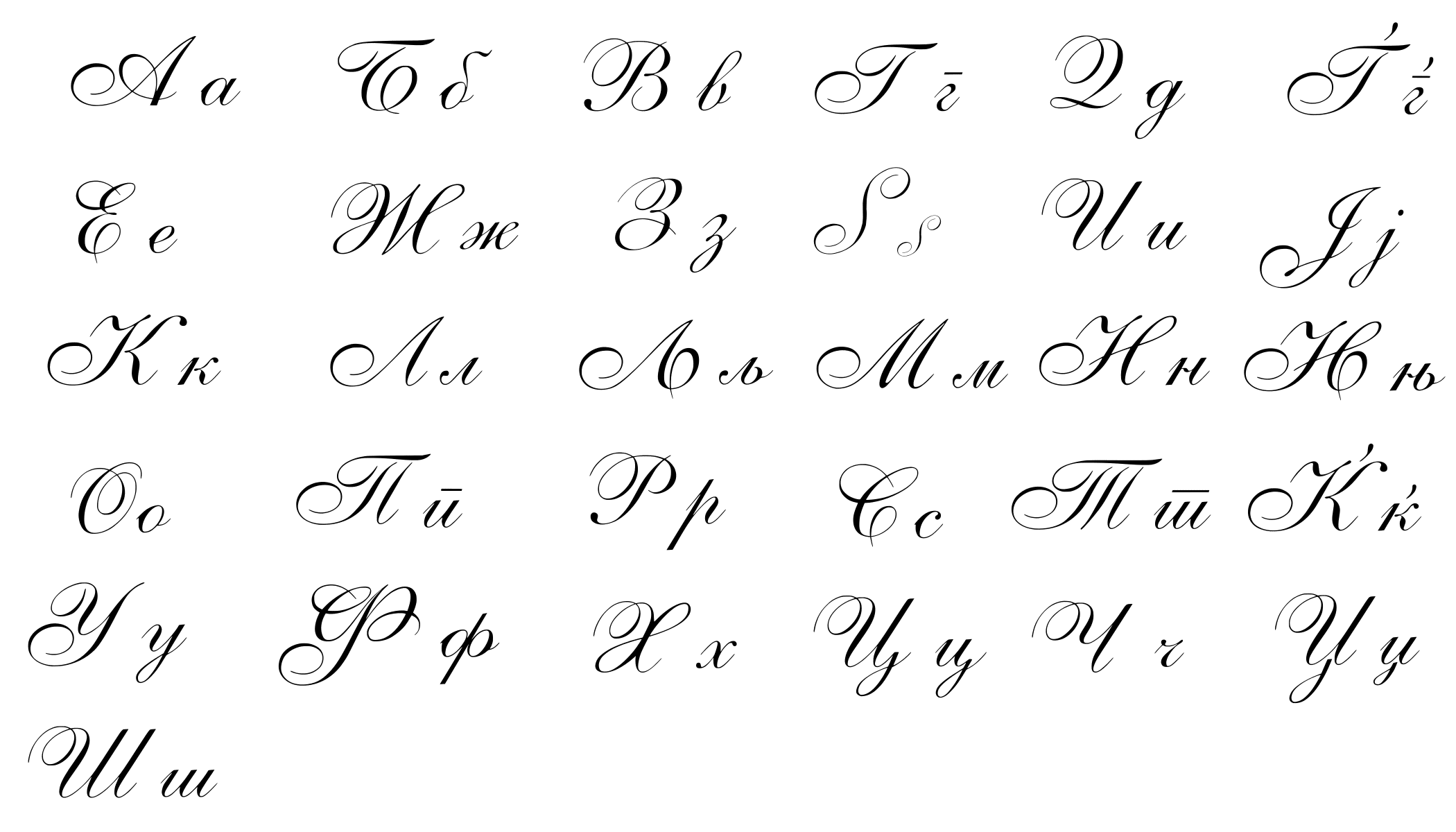 Schreibschrift Alphabet