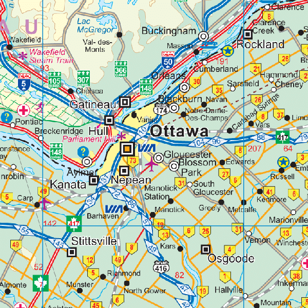 Eastern Canada Road Map