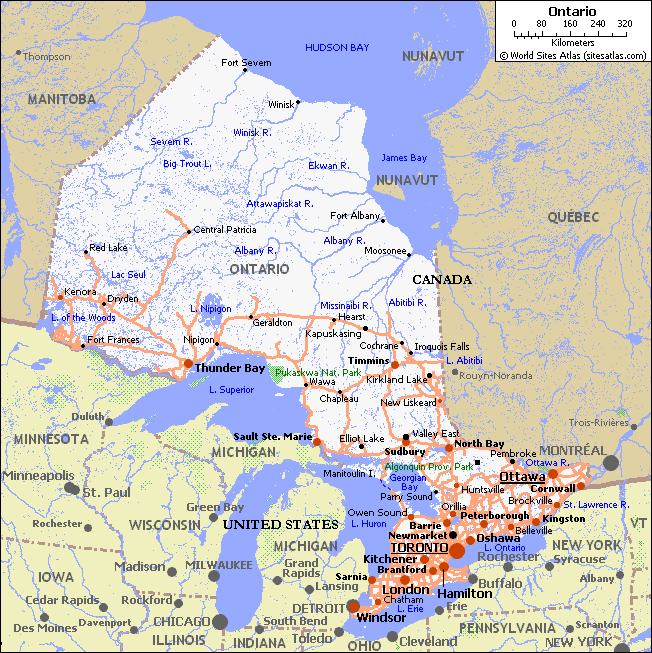 Eastern Ontario Road Map