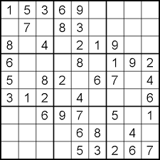 Easy Sudoku For Kids Chart