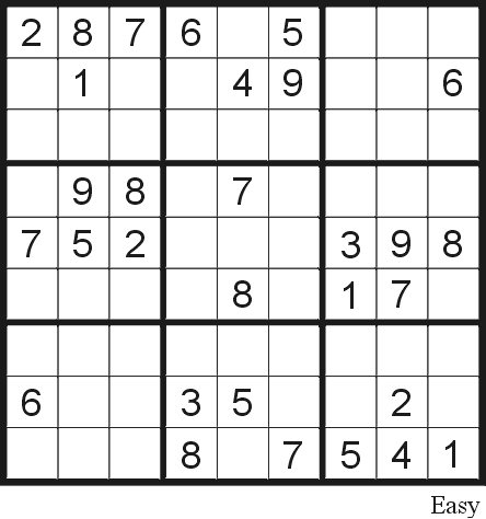 Easy Sudoku Free Printable