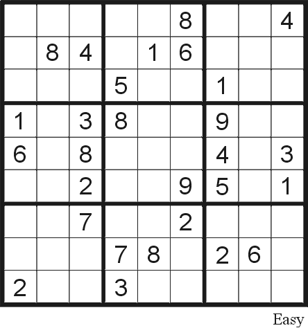Easy Sudoku Printable Puzzle