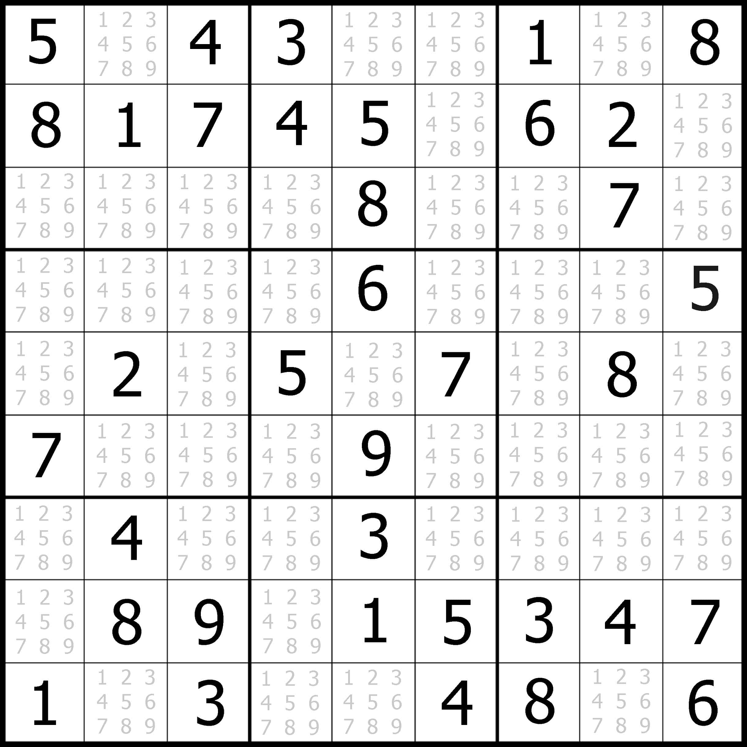 easy sudoku printable