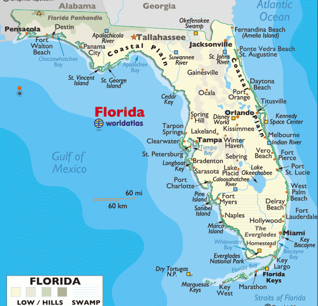 Florida USA Map Cities