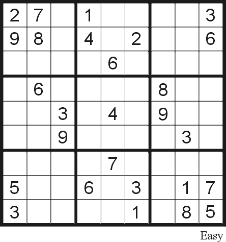 Free Printable Sudoku Easy