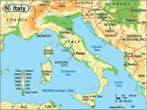 Geography Italy Map