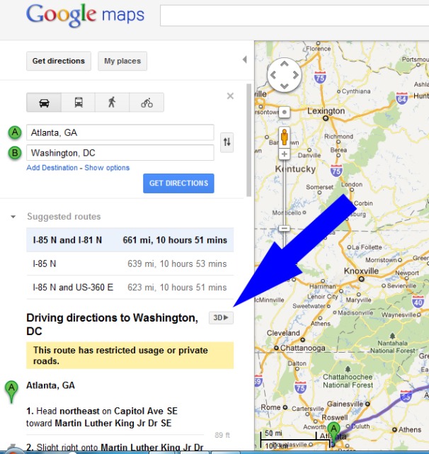 google maps directions
