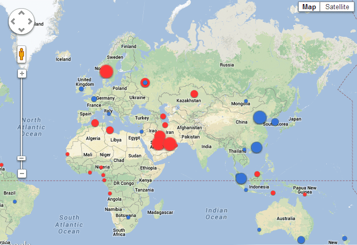 Google World Map Chart