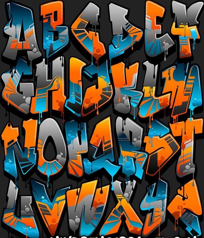 Graffiti Alphabet Colored Vector Art At Vecteezy Graffiti