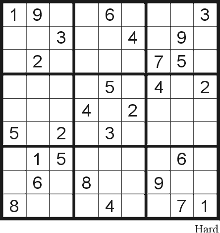 Hard Sudoku Print