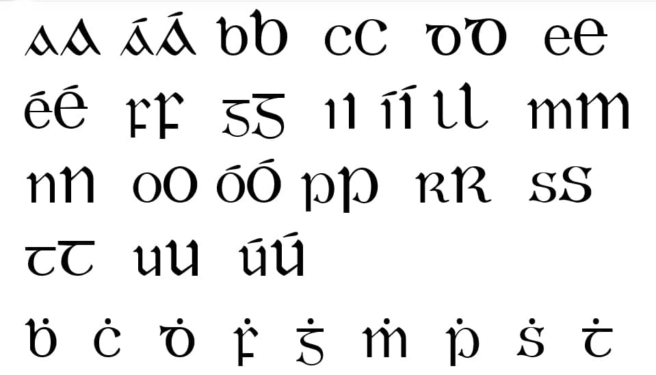 Irish Alphabet 