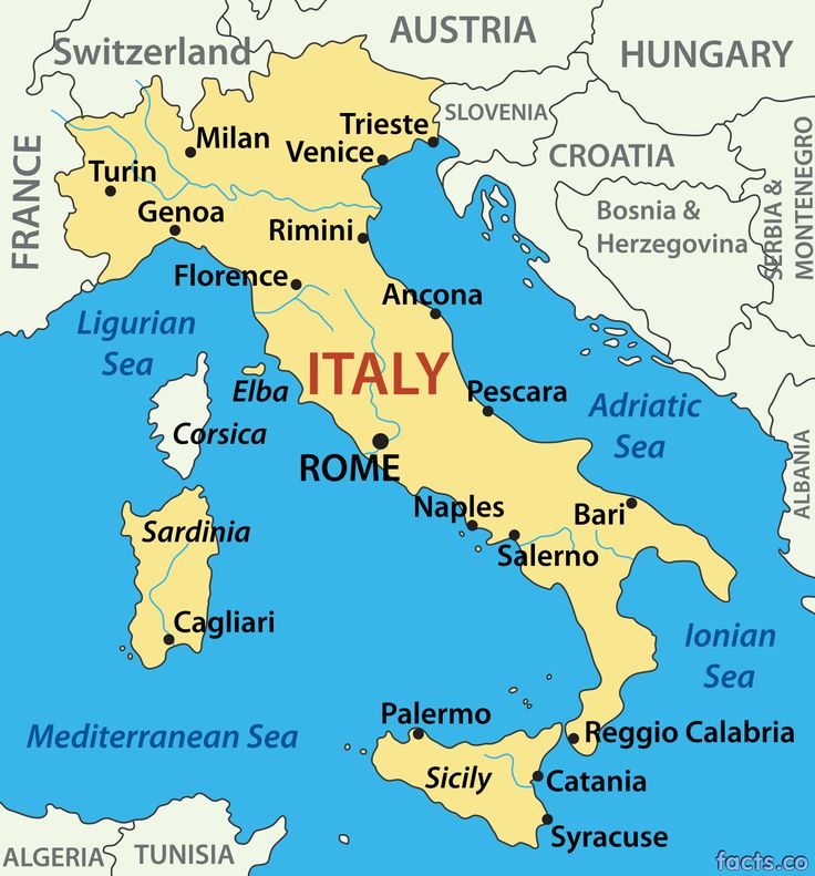 Italy Cities Map English | Oppidan Library