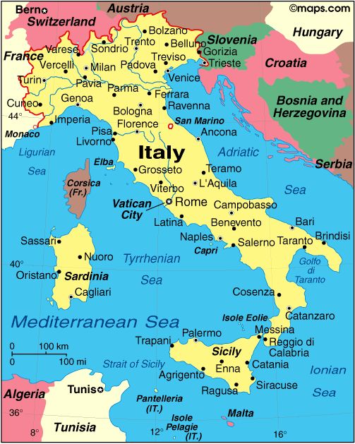 Italy Cities Map and Town
