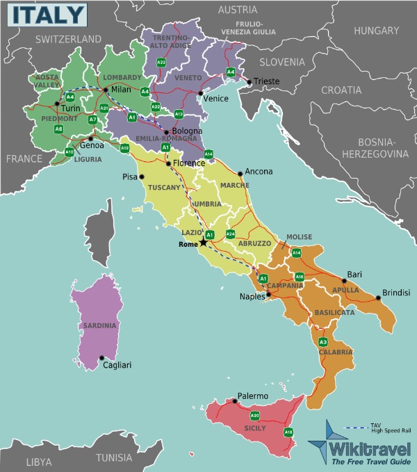 Italy Map Cities and Region