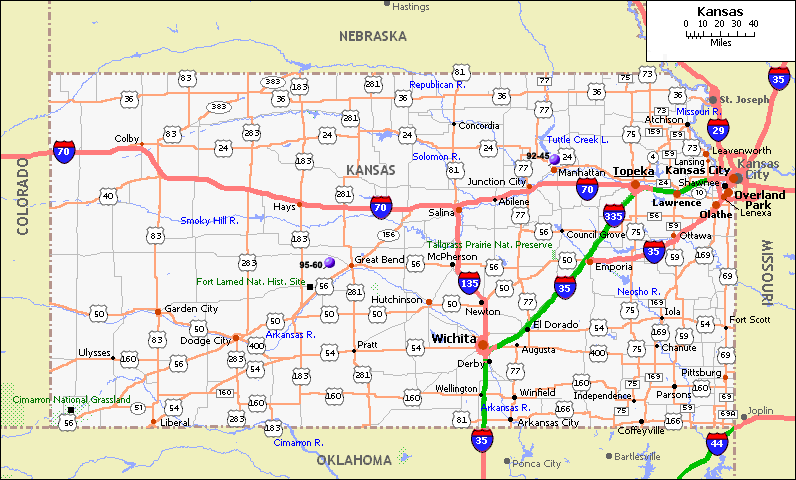 Kansas Map With Cities