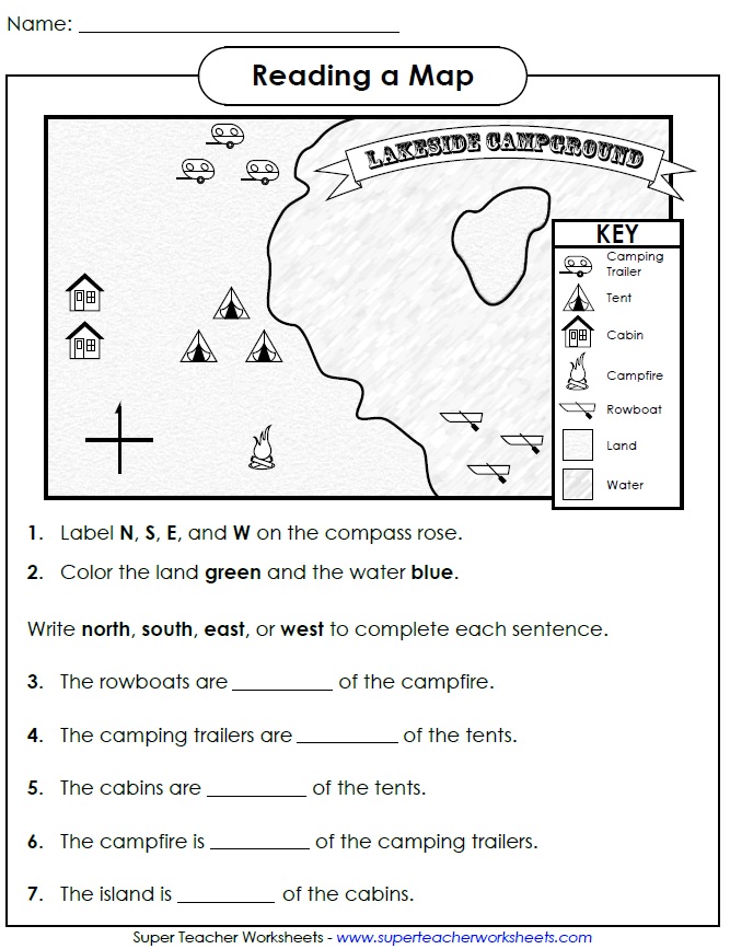 Map Directions Worksheet