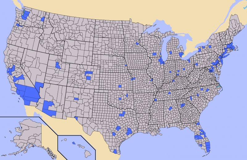 Map of America Counties