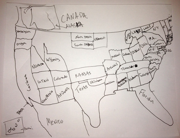 Map of America Drawing