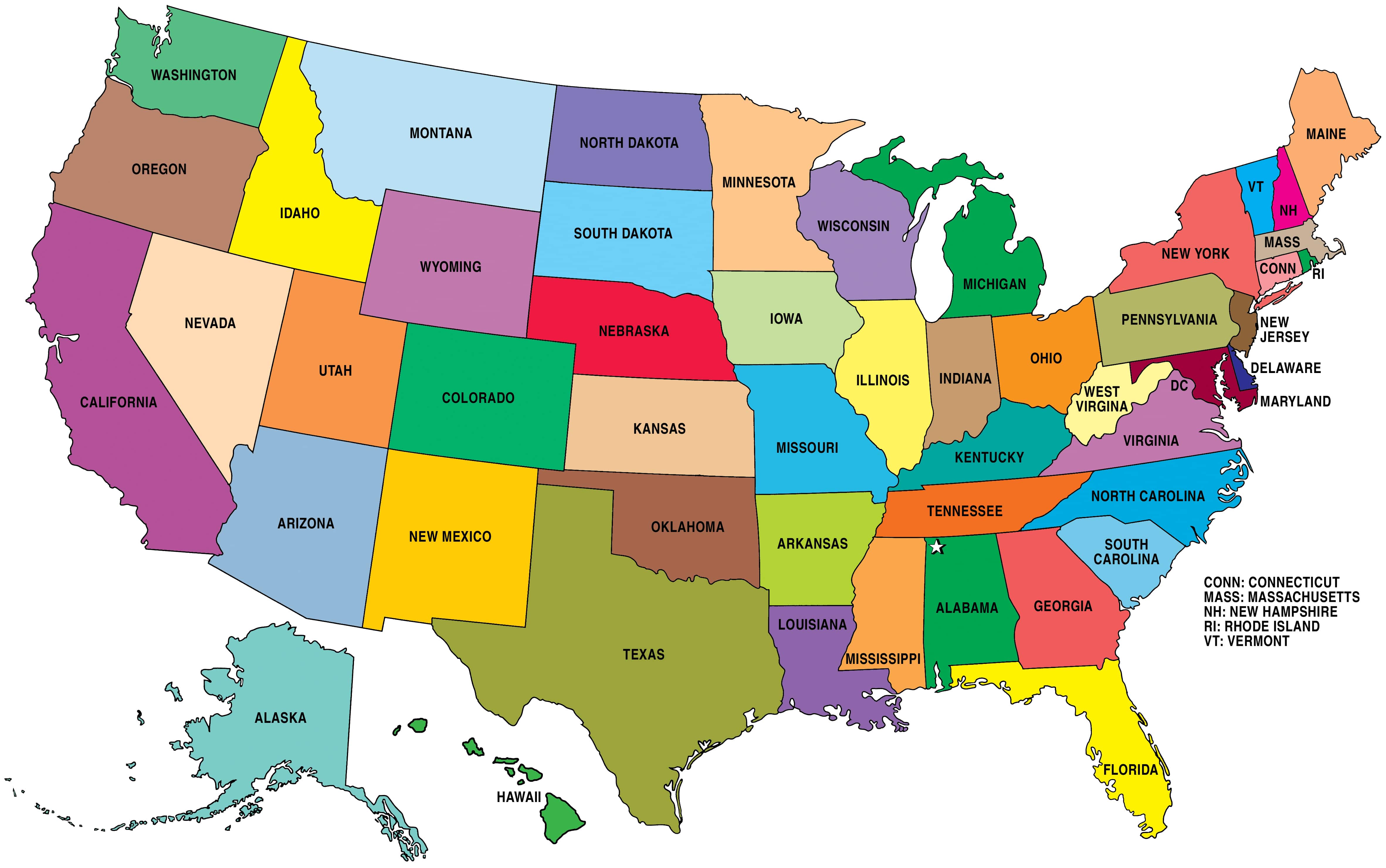 Map of America hd