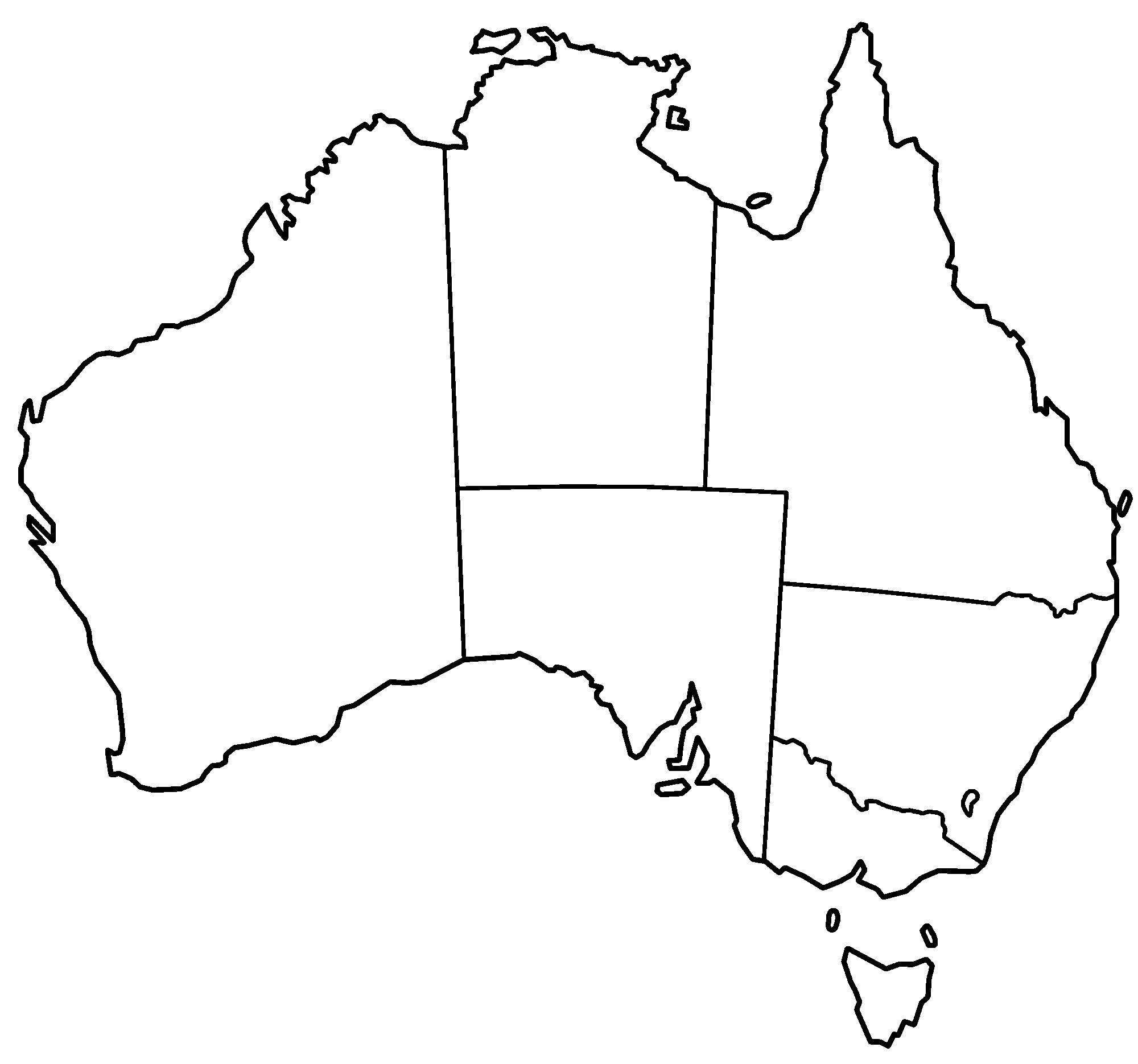 Map of Australia Blank