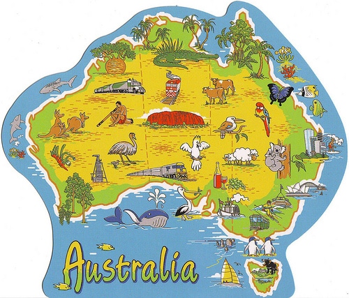 Map of Australia Cartoon