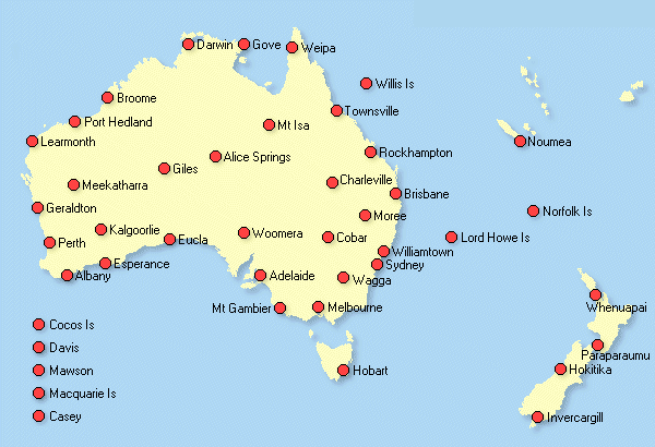 Map Of Australia Cities 