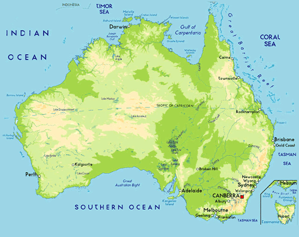 Map of Australia Geographic