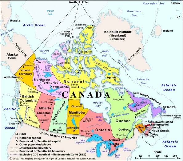 Map of Canada Cities