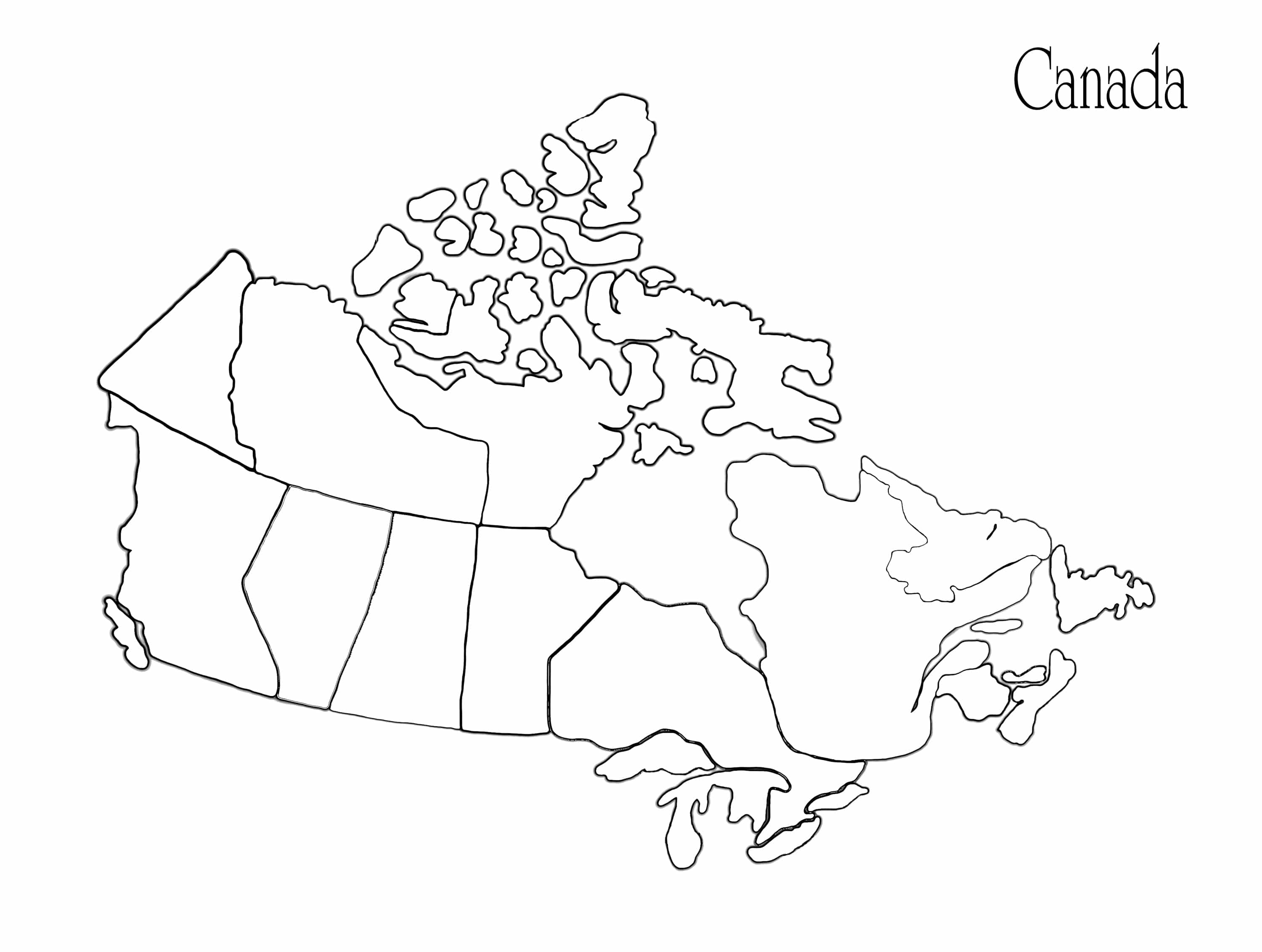Map Of Canada Coloring Page