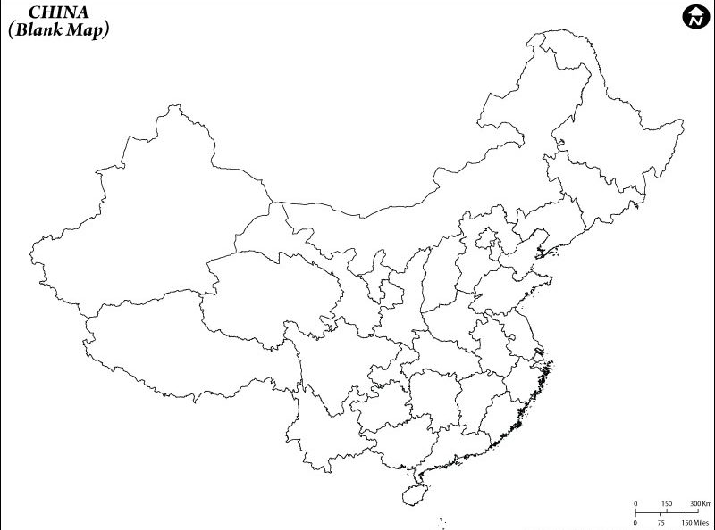 Map of China Blank