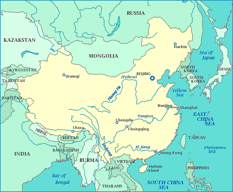 Map of China Border